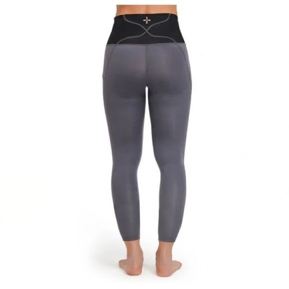 NWT Women's Tommie Copper Lower Back Support Leggings Gray Black Size LARGE - Picture 2 of 7